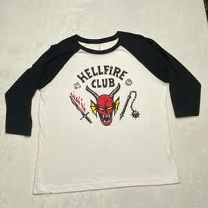 Hellfire Club Stranger Things Kids Quarter Sleeve - Black and White SZ XL NWOT